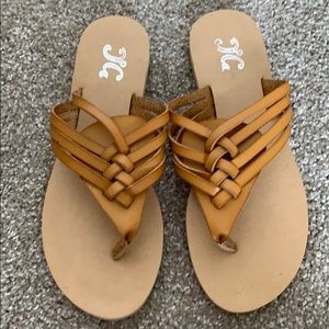 Mustard braided sandals